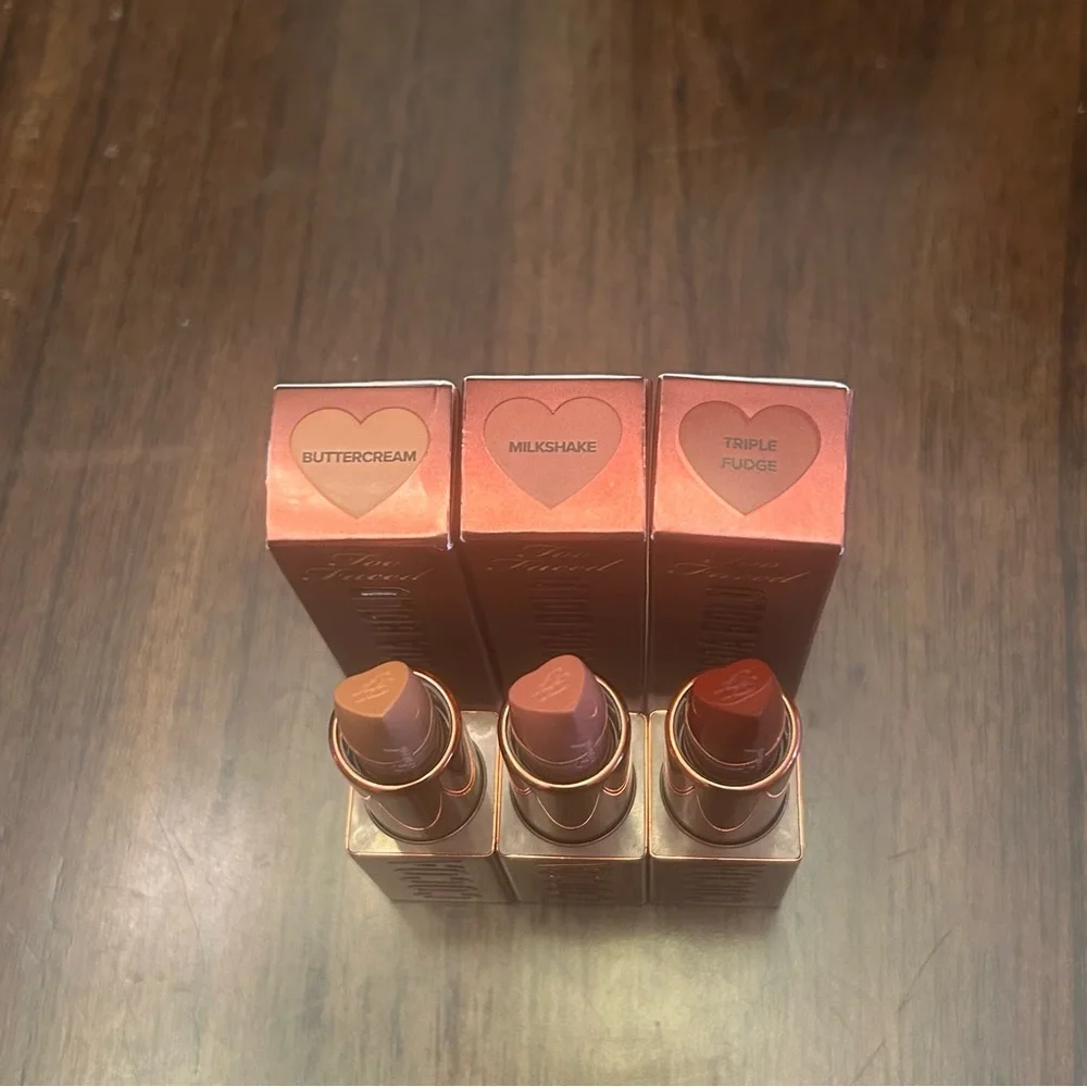 NEW Too Faced cream lipstick set (3) NIB lipsticks